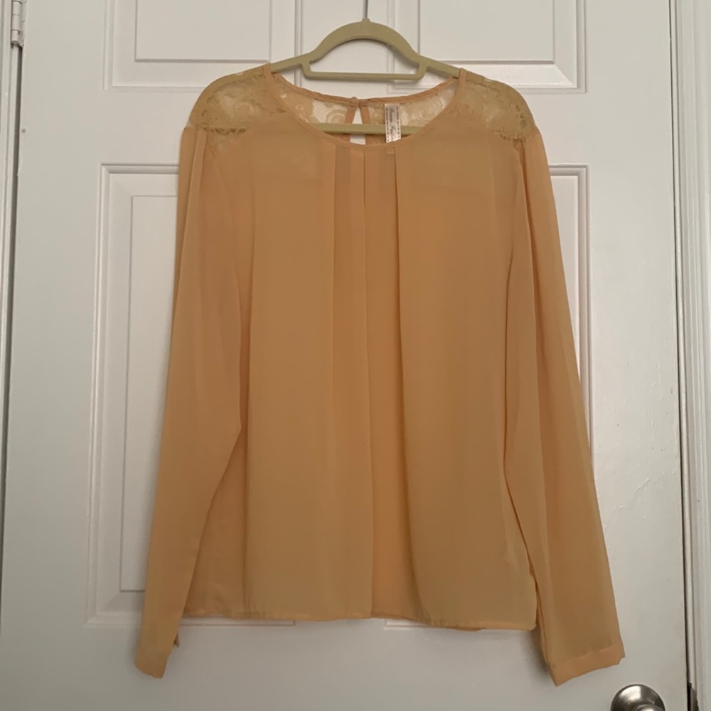 Roman Fashion Round Neck Chiffon Long-sleeve Blouse. Size XL NWOT